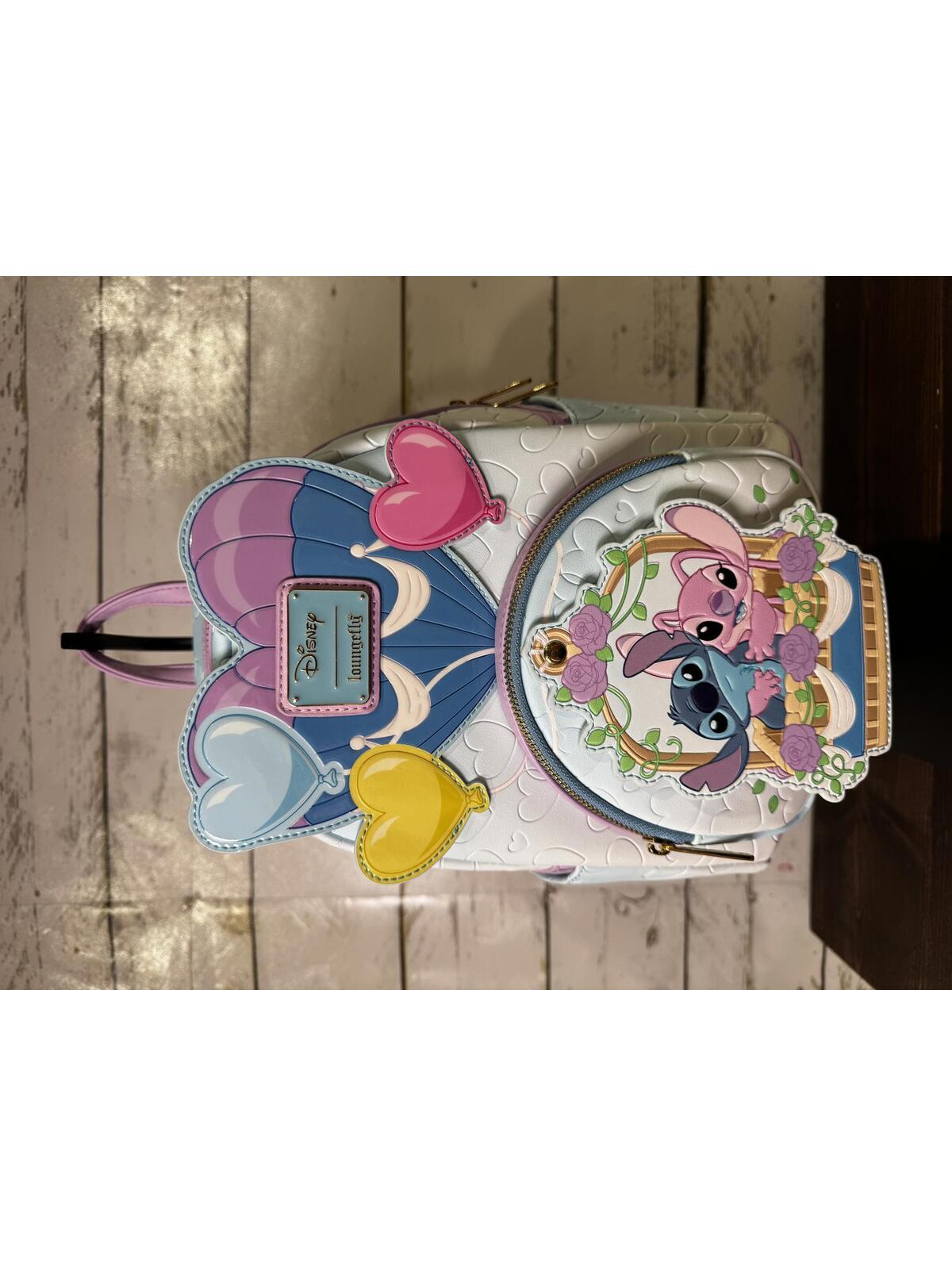 Loungefly Disney Lilo & Stitch Angel & Stitch Hot Air Balloon Mini Backpack Nwt